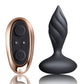 Desire Rechargeable Silicone Anal Plug with Remote Control - Black/Rose Gold