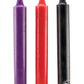 Doc Johnson Japanese Drip Candles - Assorted Colors/Black/Purple/Red - 3 Pack