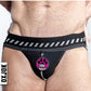 Dog Pack Pup Taggers 6-Tag Dog Jock - Black/Silver - Medium