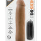 Dr. Skin Dr. Throb Vibrating Dildo with Remote Control - Brown/Mocha - 9.5in