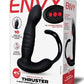 Envy Toys Remote Controlled Thruster Rechargeable Silicone P-Spot Vibrator and Dual Stamina Ring - Black