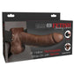 Fetish Fantasy Series Rechargeable Hollow Strap-On Dildo with Balls and Harness with Wireless Remote Control - Chocolate - 8in