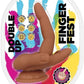 Finger Fest Double Up Silicone Dildo - Caramel
