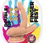 Finger Fest Double Up Silicone Dildo - Vanilla