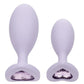 First Time Crystal Booty Duo Silicone Anal Plug - Purple - 2 Pack