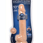 Fleshstixxx Dual Density Silicone Bendable Dong with Balls - Caramel - 10in