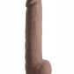 Fleshstixxx Dual Density Silicone Bendable Dong with Balls - Chocolate - 10in