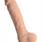 Fleshstixxx Dual Density Silicone Bendable Dong with Balls - Vanilla - 8.5in