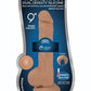 Fleshstixxx Dual Density Silicone Bendable Dong with Balls - Caramel - 9in
