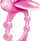 Forked Tongue Vibrating Silicone Cock Ring Waterproof - Magenta/Pink