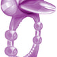 Forked Tongue Vibrating Silicone Cock Ring Waterproof - Purple