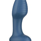 Frenzy Pressure Sensing App Control Rotating Rechargeable Silicone Butt Plug - Black/Blue