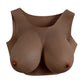 Gender X Breast Plate Silicone E Cup - Chocolate