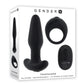Gender X Teamwork Rechargeable Silicone Anal Plug with Remote - Black