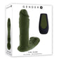 Gender X The Hunk Rechargeable Silicone Vibrating Dildo with Remote Control - Green