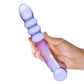 Glas Purple Rain Ribbed Dildo