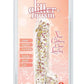 Glittergasm Realistic Clear Dildo with Balls and Suction Cup - Red/Orange/Golden Glitter - Gold/Orange/Red