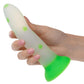 Glow Stick Leaf Silicone Glow In The Dark Dildo with Suction Base