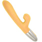 Goddess Tapping Thruster Rechargeable Silicone Vibrator with Clitoral Stimulator - Yellow