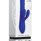 Grand Slam Thrusting and Twirling Rechargeable Silicone Vibrator with Clitoral Stimulator - Blue