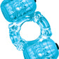 Hero Double Pleaser Teaser Vibrating Cock Ring - Blue