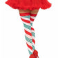 Holiday Ribbon Thigh High - Green/Red/White - One Size