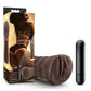 Hot Chocolate Brianna Vibrating Masturbator with Bullet - Pussy - Chocolate