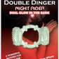 Humm Dinger Night Rider Double Dinger Vibrating Cock Ring - Glow In The Dark
