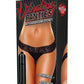 Hustler Toys Vibrating Panties Panty Vibe Lace Thong with Hidden Vibe Pocket - Black - Medium/Small