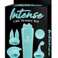 Intense Clit Teaser Kit Mini Vibrator with Silicone Attachments - Aqua/Blue