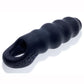 Invader Rippled Open-Ended Silicone Cocksheath Extender - Black/Frost