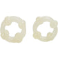 Island Rings Double Stacker Cock Rings - Glow In The Dark/White - 2 Piece Set