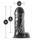 Jet Destroyer Dildo with Balls 10in - Carbon Metallic