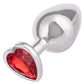 Jewel Ruby Heart Aluminum Anal Plug - Metal/Red - Large