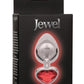 Jewel Ruby Heart Aluminum Anal Plug - Metal/Red - Large