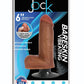 Jock Bareskin Realistic Vibrating Dong with Balls - Caramel - 6in