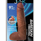 Jock Bareskin Realistic Vibrating Dong with Balls - Caramel - 9in