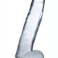 Jock C-Thru Realistic Dong with Balls - Clear - 11 In