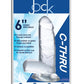 Jock C-Thru Realistic Dong with Balls - Clear - 6in
