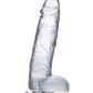 Jock C-Thru Realistic Dong with Balls - Clear - 9in