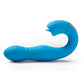 Joi Thrust 2 Pressure Sensing App Controlled Thrusting G-Spot Silicone Rechargeable Vibrator and Tongue Clit Licker - Blue/Gold