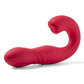 Joi Thrust 2 Pressure Sensing App Controlled Thrusting G-Spot Silicone Rechargeable Vibrator and Tongue Clit Licker - Gold/Red