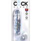 King Cock Dildo with Balls - Clear - 6in