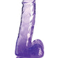 King Cock Clear Dildo with Balls - Clear/Purple - 6in