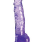King Cock Clear Dildo with Balls - Clear/Purple - 8in