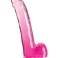 King Cock Clear Dildo with Balls - Clear/Pink - 9in