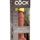 King Cock Elite Dual Density Vibrating Rechargeable Silicone Dildo - Caramel - 6in