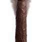 King Cock Elite Dual Density Vibrating Rechargeable Silicone Dildo with Remote Control Dildo - Chocolate - 9in