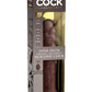 King Cock Elite Dual Density Vibrating Rechargeable Silicone Dildo with Remote Control Dildo - Chocolate - 9in