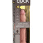 King Cock Elite Dual Density Vibrating Rechargeable Silicone Dildo with Remote Control Dildo - Vanilla - 9in